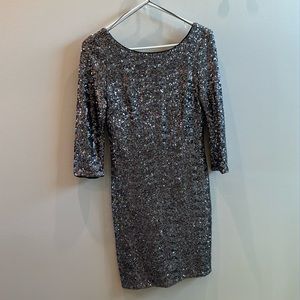 Silver Sequin Mini Dress